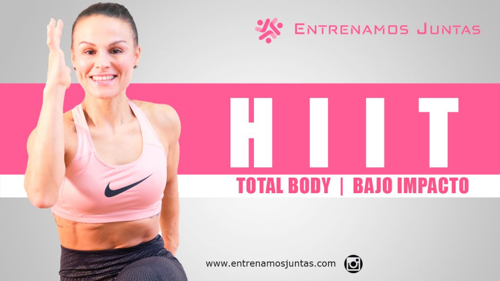 Portada de vídeo entrenamiento HIIT de bajo impacto, sin saltos, total body ideal para quemar grasas.